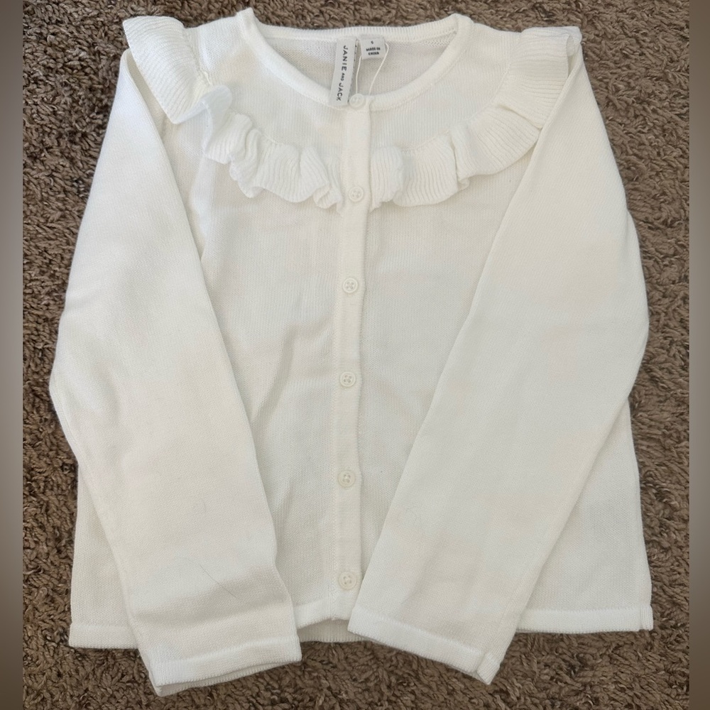 NWT! Janie and Jack white sweater. Size: 5.